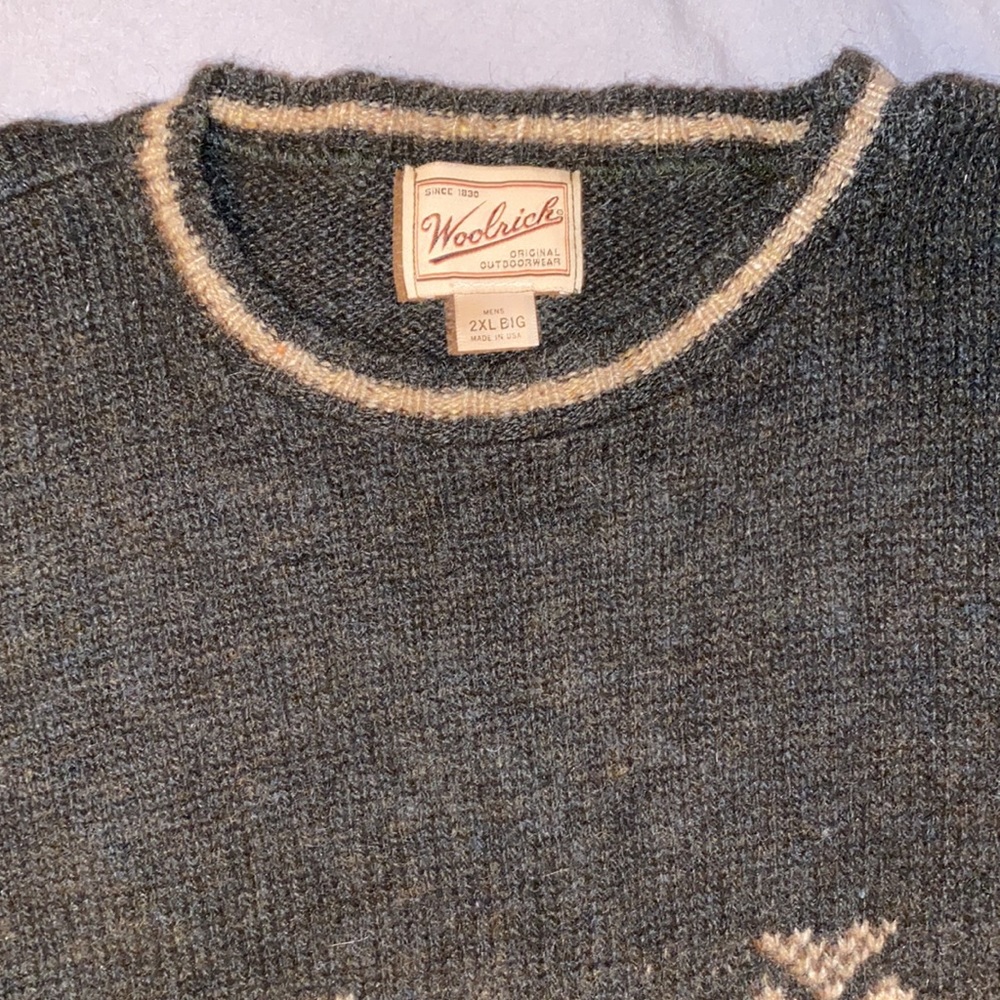 Vintage Woolrich green & tan fair isle cozy sweater - Picture 2 of 5